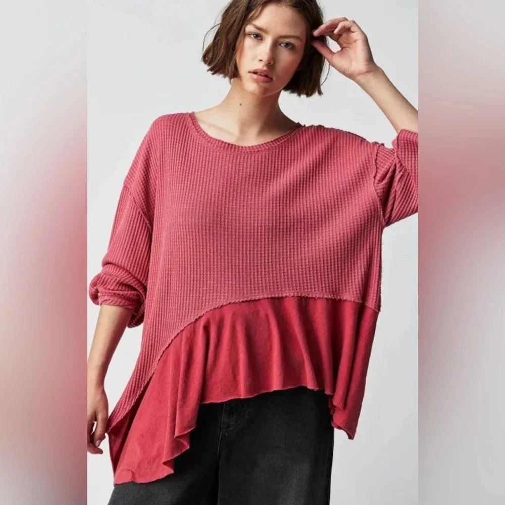 Free People We the Free Vada thermal lagenlook oversized top